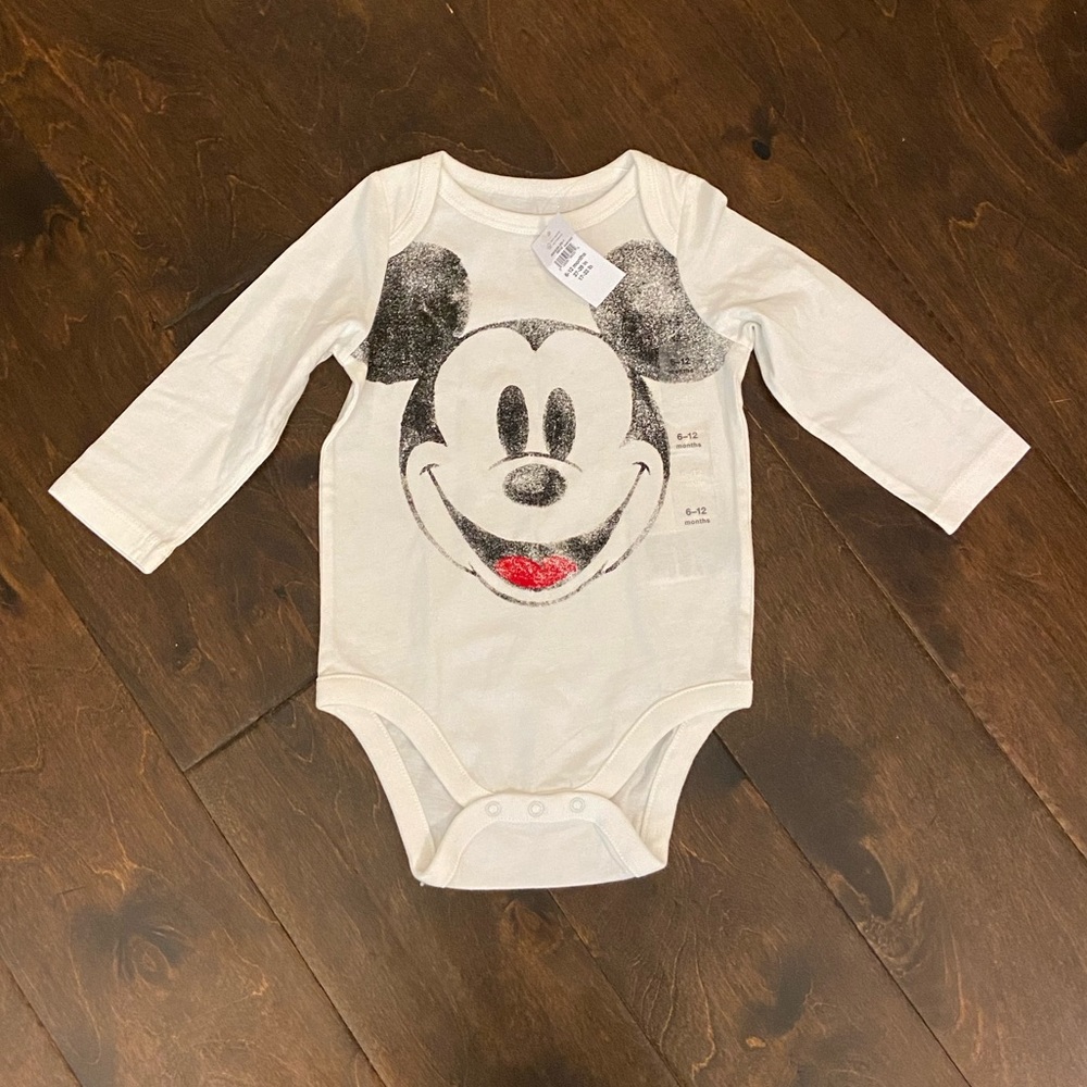 NWT Baby GAP Mickey Bodysuit Onsie - Size 6-12 months